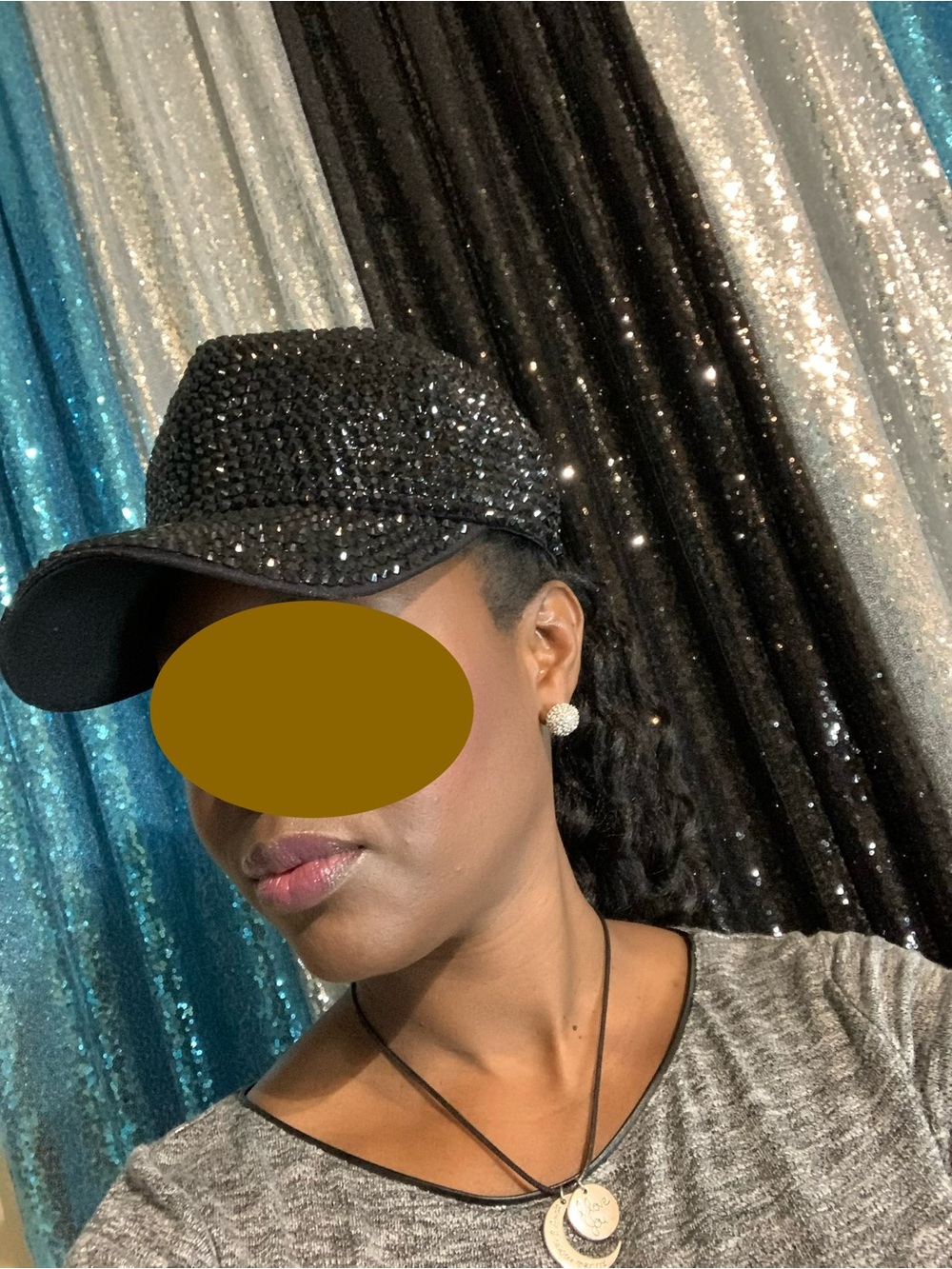 Silver Rhinestone Embellished Cap - Picture 5 of 6